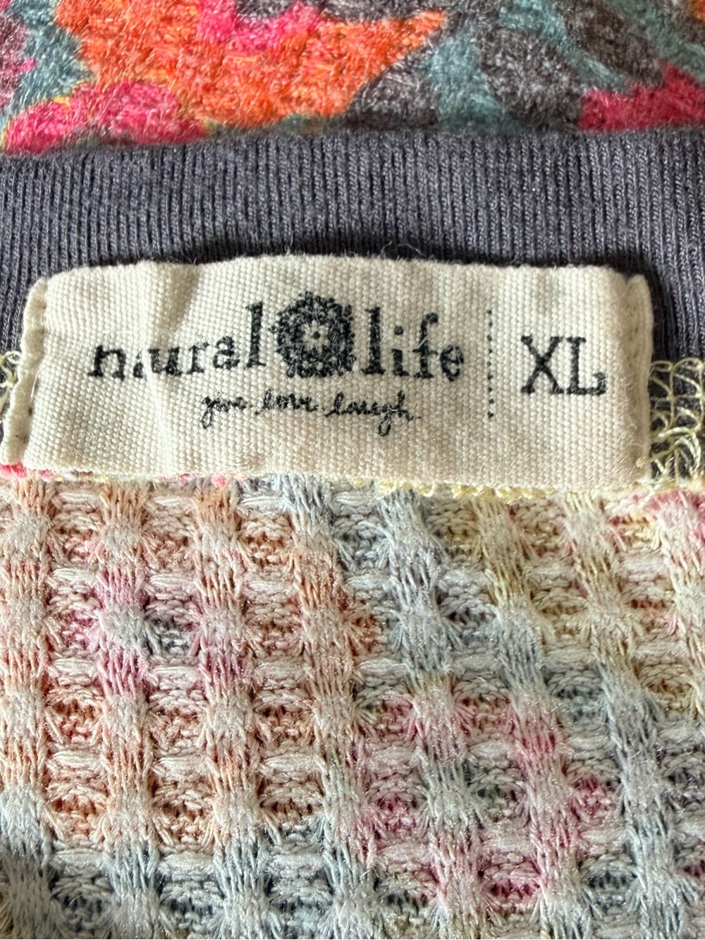 Natural Life Boho Waffle Knit Pajama Lounge Set - 3 Pieces, Floral Size XL - Picture 13 of 14